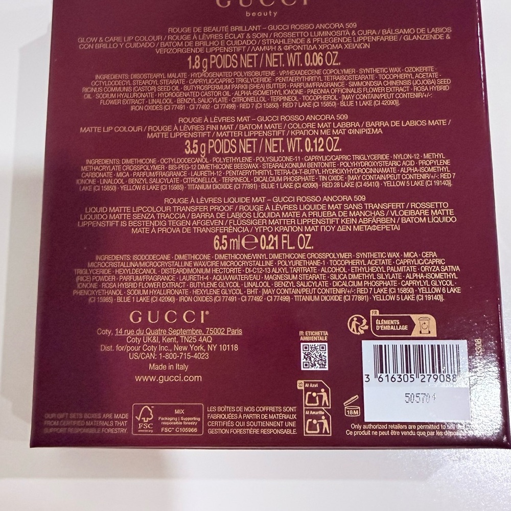 Gucci Lipstick Collection in Deep Burgundy